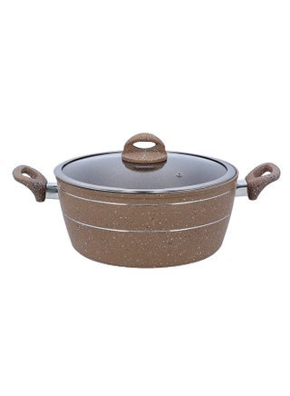 Sturdy And Durable Unique Designed Easy To Handle 5 Layer Construction Non-Stick Coating Granite Smart Casserole With Lid Brown 24cm - pnsku/N44721364A/45/_/1739788839/fc649272-e792-4cca-88ae-7d02ff7391a7