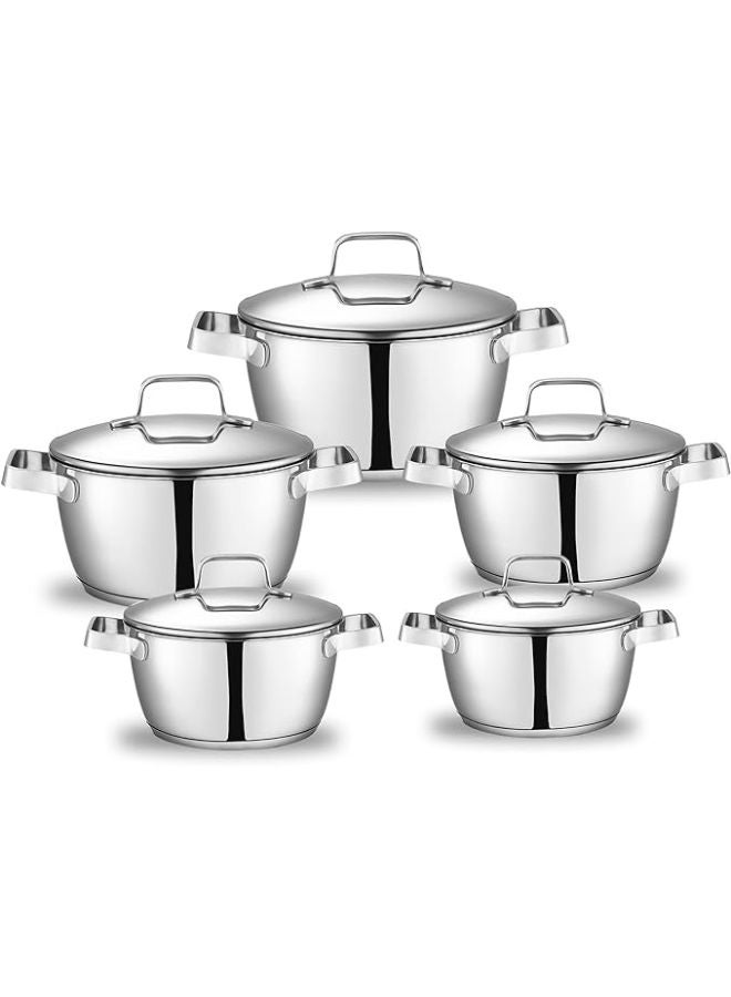 Optima SS 10 Pieces Stewpots Lid (16-18-22-24-28) Silver 16-18-22-24-28cm