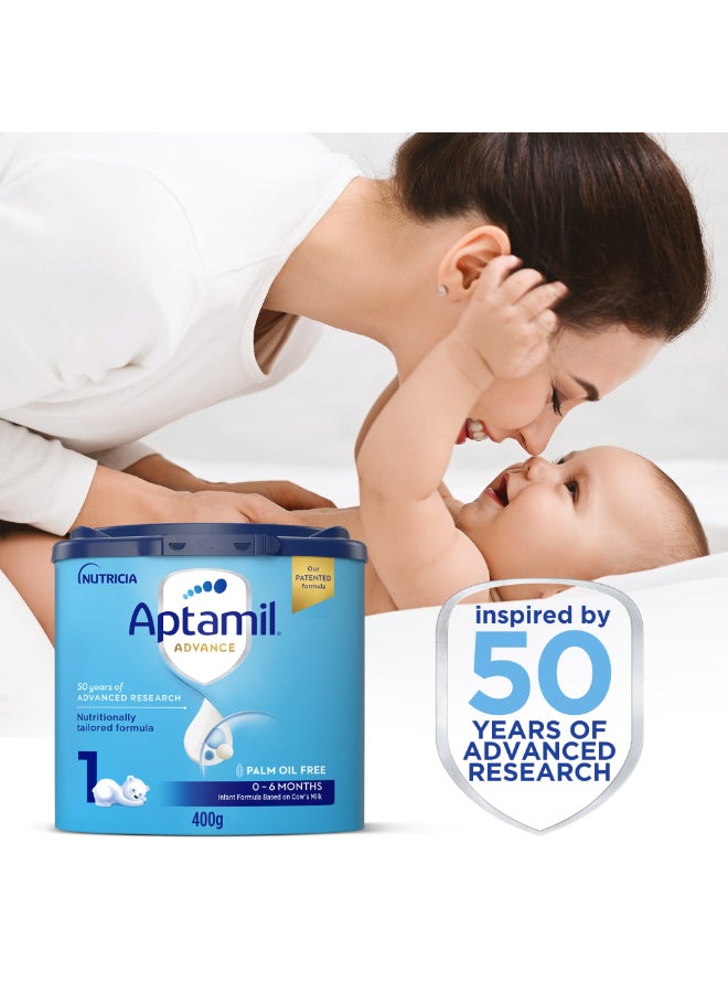 Aptamil - Advance 1 Infant Milk Formula Palm Oil Free 0-6 Months 400grams - Image 1
