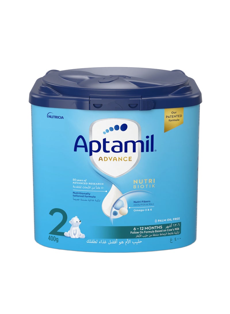 Aptamil Advance 2 Follow-On Formula Milk From 6-12 Months, Easy To Use Pack 400grams - Image 2