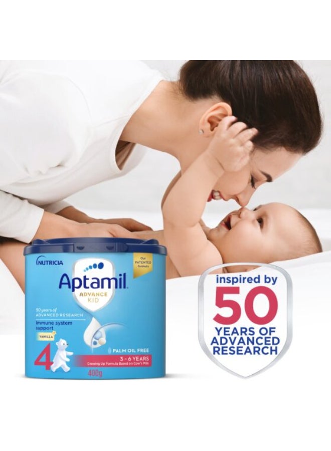 Aptamil - Advance Kid 4 Milk Formula Palm Oil Free 3-6 Years 400grams - Image 1