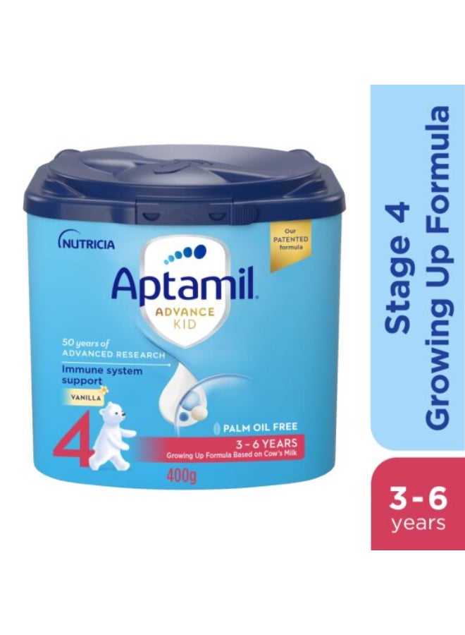 Aptamil - Advance Kid 4 Milk Formula Palm Oil Free 3-6 Years 400grams - Image 1