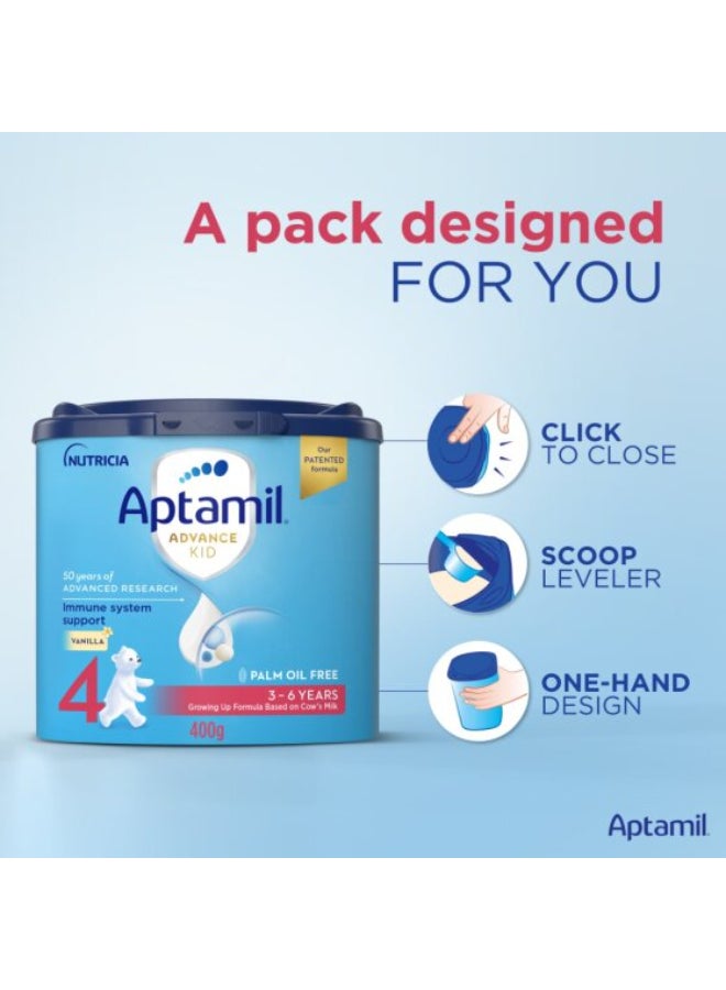 Aptamil - Advance Kid 4 Milk Formula Palm Oil Free 3-6 Years 400grams - Image 1