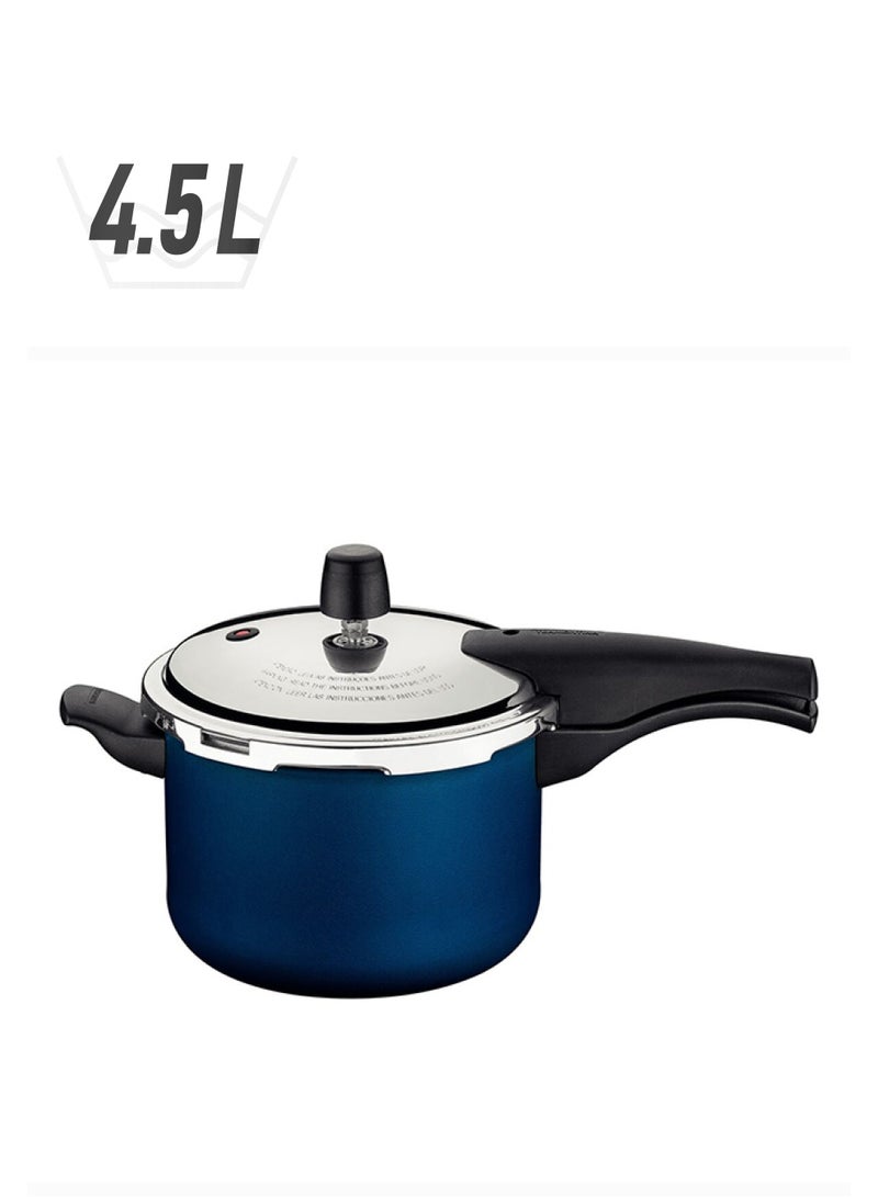 TRAMONTINA Tramontina Vancouver 20cm 4.5L Blue Aluminum Pressure Cooker with Easy to Clean Interior and Exterior Starflon Max PFOA Free Nonstick Coating Blue 4.5Liters  - Image 1