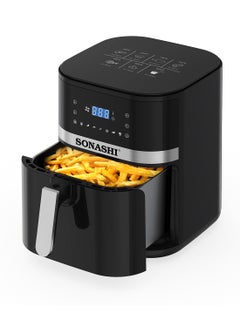 SONASHI 8L Digital Air Fryer With Temperature Control | Non-Stick Basket With Overheat Protection | Digital Display With Auto Shut-Off Function | Healthy Cooking With Perfect Air Fryer 8 L 1800 W SAF-800N Black 8 L 1700 W SAF-800 Black  - Image 1