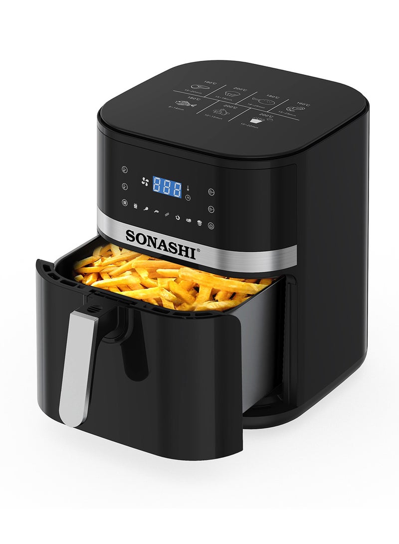 سوناشي - مقلاة هوائية رقمية 8 L 1700 W SAF-800N أسود - Image 1