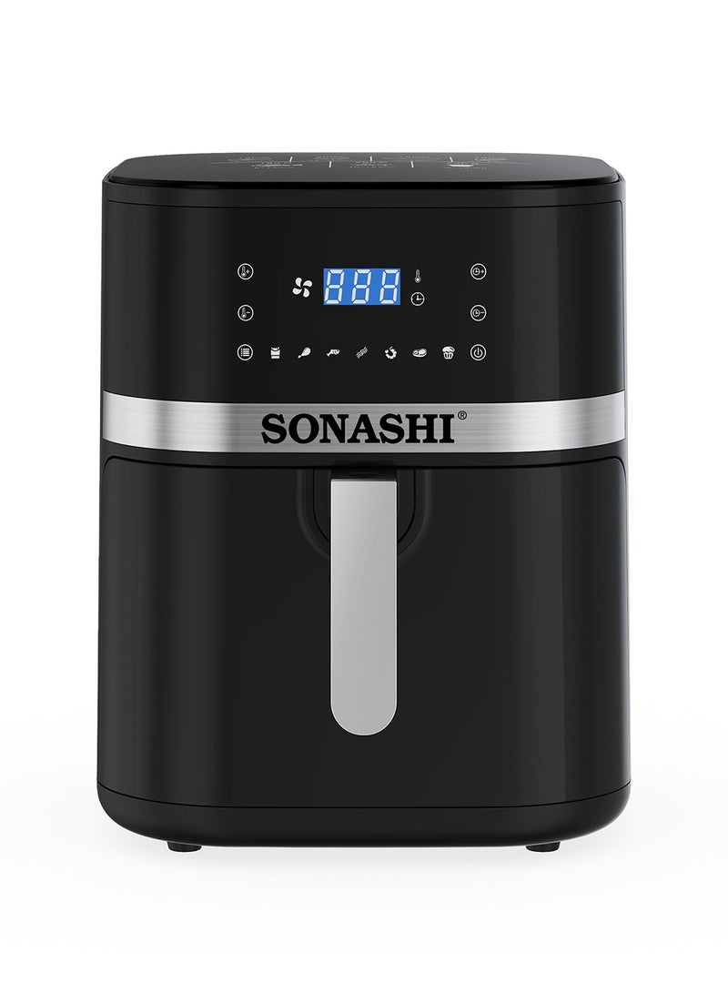 سوناشي - مقلاة هوائية رقمية 8 L 1700 W SAF-800N أسود - Image 1