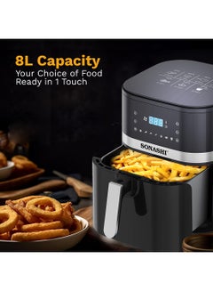 SONASHI 8L Digital Air Fryer With Temperature Control | Non-Stick Basket With Overheat Protection | Digital Display With Auto Shut-Off Function | Healthy Cooking With Perfect Air Fryer 8 L 1800 W SAF-800N Black 8 L 1700 W SAF-800 Black  - Image 5