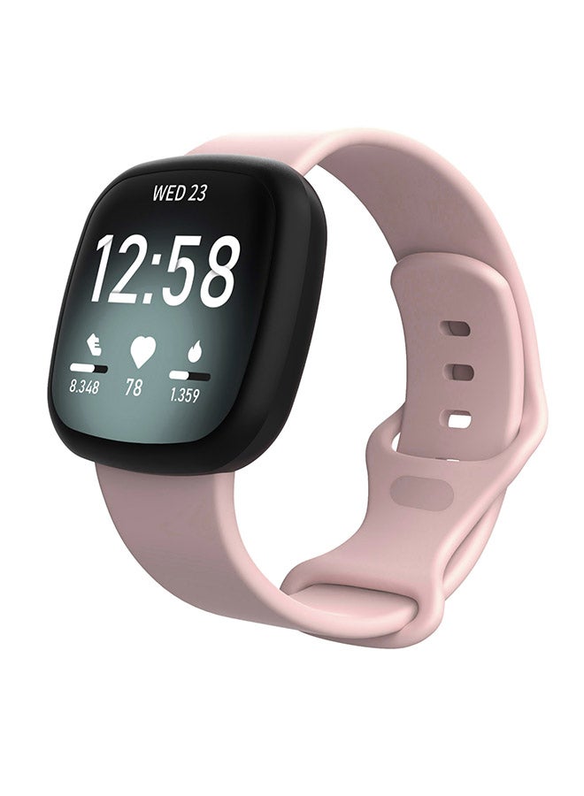 FITME Silicone Replacement Band for Fitbit Versa 3/ Fitbit Versa 4/Fitbit Sense/ Fitbit Sense 2 Watch Beige  - Image 2