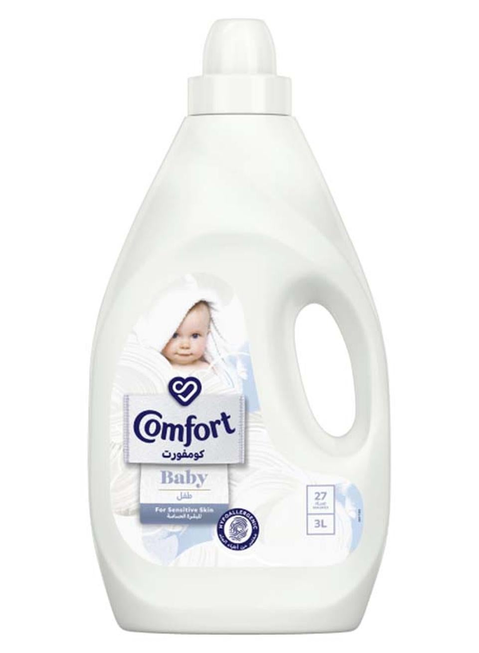 Comfort Dilute Fabric Softener Dermatologically Tested For Sensitive Skin Clear 3Liters