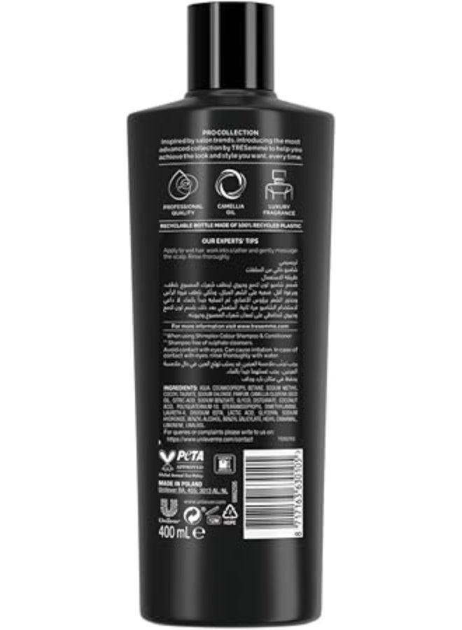 Tresemme Shineplex Colour Shampoo For Vibrant Hair With Sulphate Free System Camellia Oil Professional Black 400ml  - Image 2