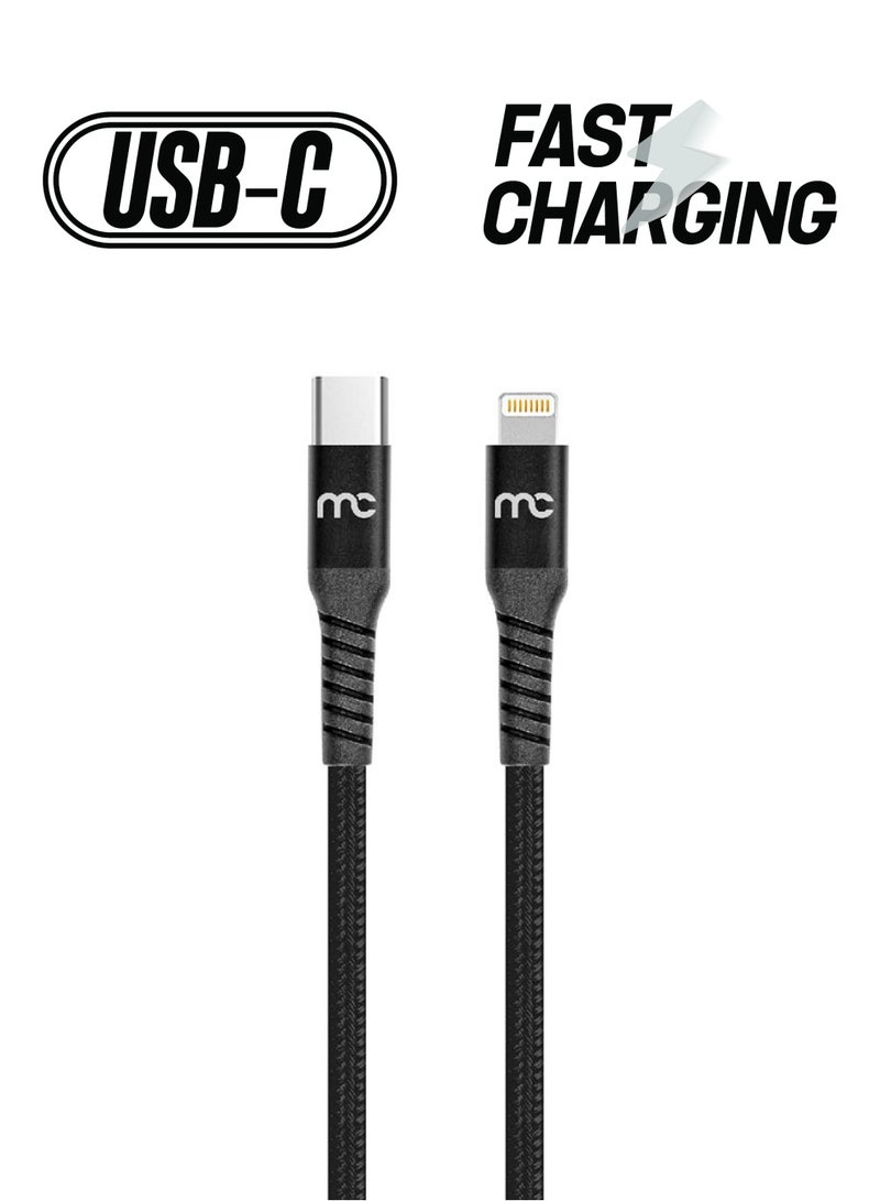 MYCANDY - Type C To MFI Lightning Charge And Sync Cable Black - Image 1