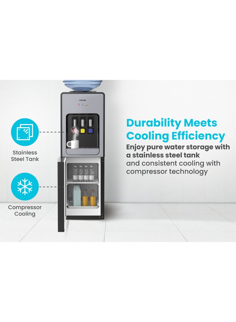 نيكاي موزع المياة المزود بـ 3 حنفيات وخزانة للتبريد NWD999C أسود - رمادي - Image 3