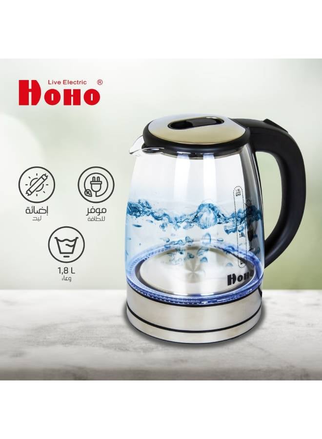 HOHO - Electric Kettle 1.8L 1.8 L hoho -8820 Transparent - Image 1