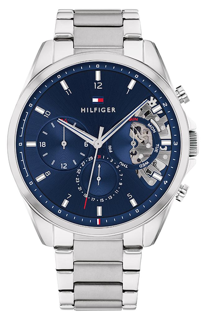 تومي هيلفيغر ساعة يد بعقارب وسوار من الاستانلس ستيل طراز 1710448 للرجال - Image 1