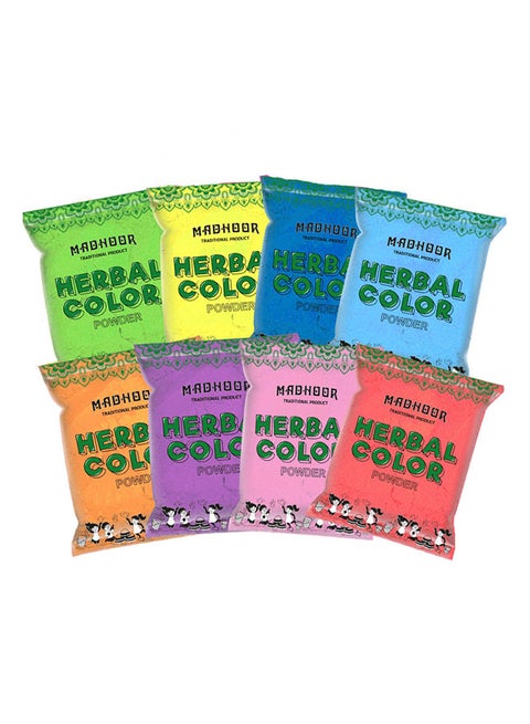 Herbal Holi Color Assorted Pack of 8 100grams