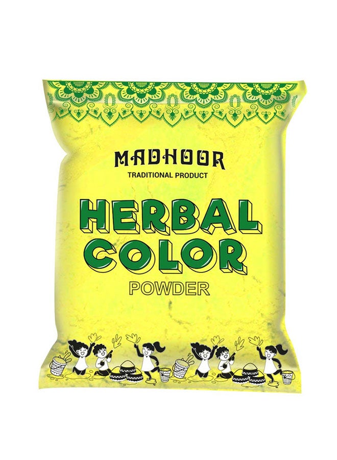 Madhoor Herbal Holi Color Yellow 100gm  - Image 1