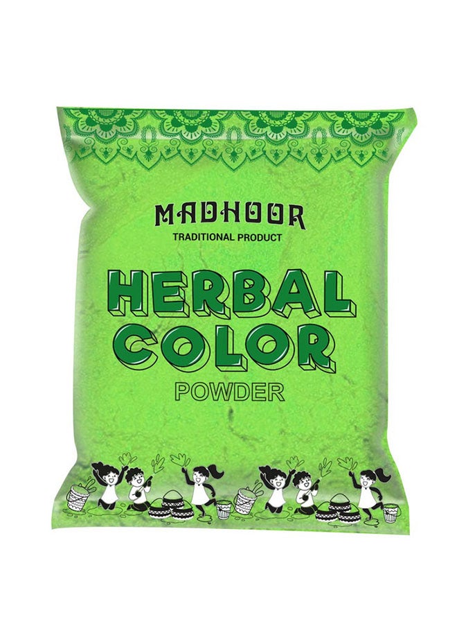 Madhoor Herbal Holi Color Light Green 100gm  - Image 1