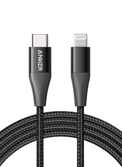 6ft Apple MFi Certified USB C to Lightning Cable Powerline+ II Nylon Braided Cable for iPhone 14/14 Plus/14 Pro/14 Pro Max/13/12/11/X Series, Supports Power Delivery Black