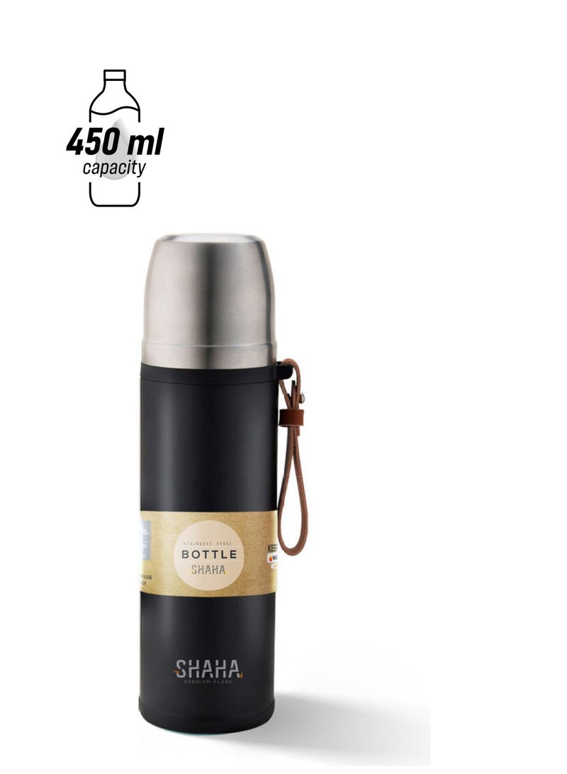 SHAHA Stainless Steel Vaccum Bottle Black/Silver