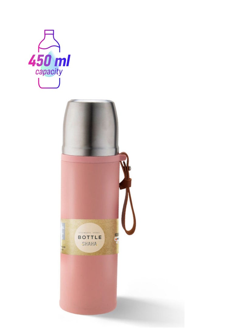 شاها زجاجة من الإستانلس إستيل وردي / فضي