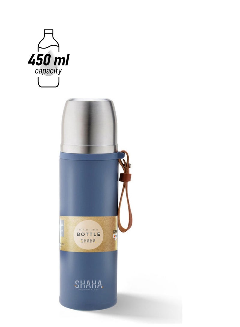 SHAHA Stainless Steel Vaccum Bottle Blue/Silver