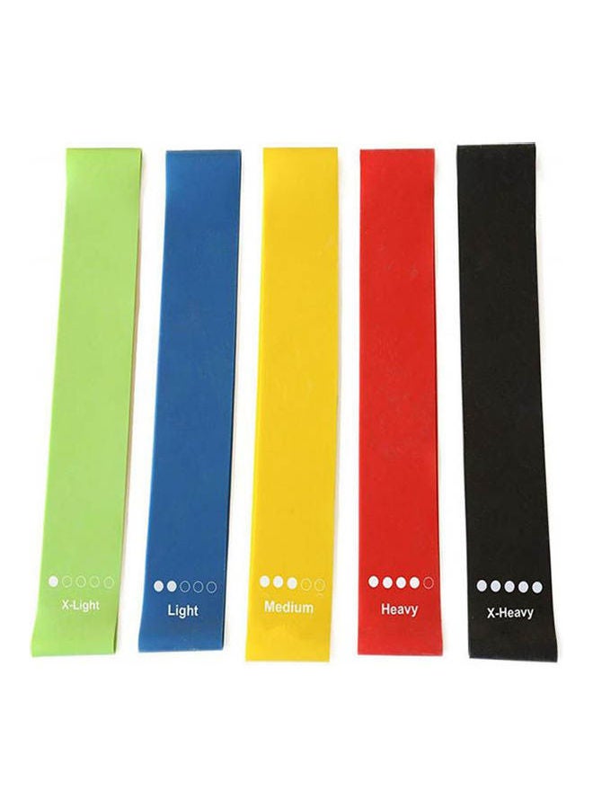 5 Color Body Building Yoga Stretch Bands Fitness Resistance Belt Fitness Rubber Band Elastic Exercise Straps Indoor Sport Gym Pull Up for Fit Body Building Exercise