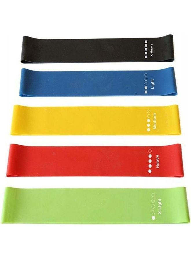 كانتين استور أشرطة تمارين مرنة 5 ألوان مصنوعة من المطاط لتمارين المقاومة واللياقة البدنية والاستطالة وتمارين اليوجا والشد للحصول على جسم رياضي وبناء العضلات - Image 2