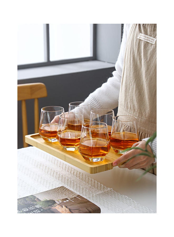 Shuer 6-Piece Hexagonal Low Glass Water Cup Clear 9.3cm - Image 3