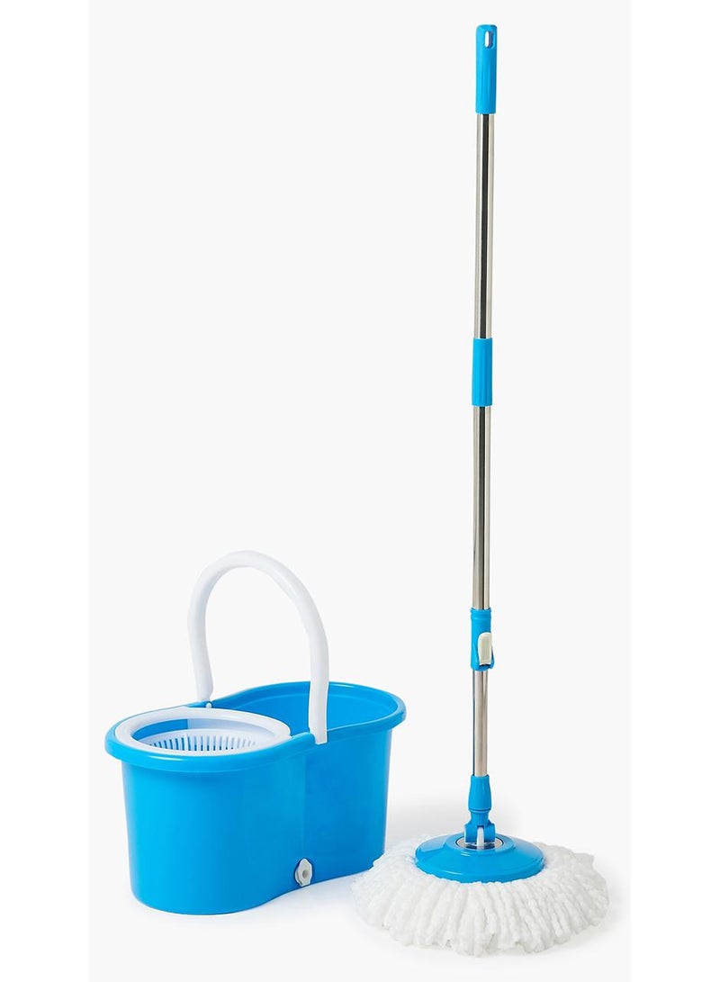Amal Floor Cleaning Quick Spin Mop With Bucket Blue/White 45.5x25.5x22cm - Image 1