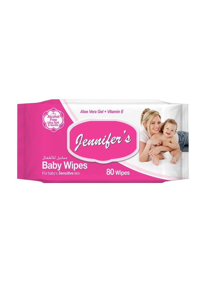 Jennifer's - Alcohol-Free Baby Wipes 80 Sheets Pack Of 24 - Image 1