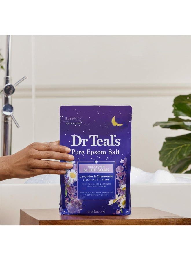Dr Teal's Melatonin Epsom Salt Sleep Soak - Calms the Mind & Eases Muscle Aches for a Better Night's Sleep with Lavender & Chamomile 1.36kg - Image 4