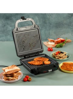 GEEPAS "3-IN-1 Multi Snack Maker 1400 W |  Grill, Waffle and Sandwich Maker, Non-Stick Interchangeable Cooking Plates| Automatic Temperature Control with Indication Lights, Overheat Safety Protection| 2 Years Warranty 1400 W GGM36534 Black/Silver  - Image 4