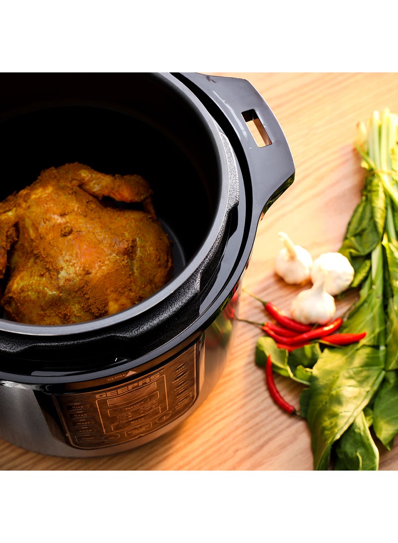 GEEPAS - Digital Multi Cooker - Portable LED Screen with Touch Menu | 14 Smart Cooking Programs With One Touch, Auto Shut off Function, Large Control Panel |8L Capacity| Detachable Inner Lid 8 L 1200 W GMC35029 Silver/Black - Image 1