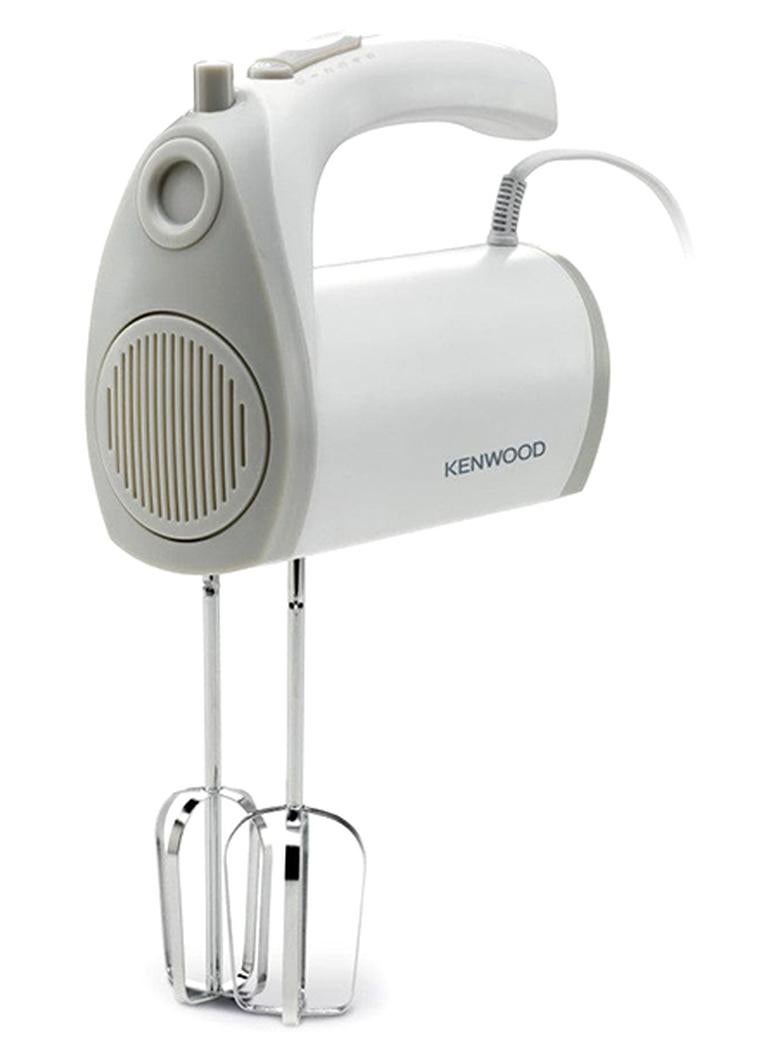 Hand Mixer Electric Whisk,5 Speeds + Turbo Button, Twin Stainless Steel Kneader and Beater for Mixing, Whipping, Whisking, Kneading 300 W HMP20.000WH White