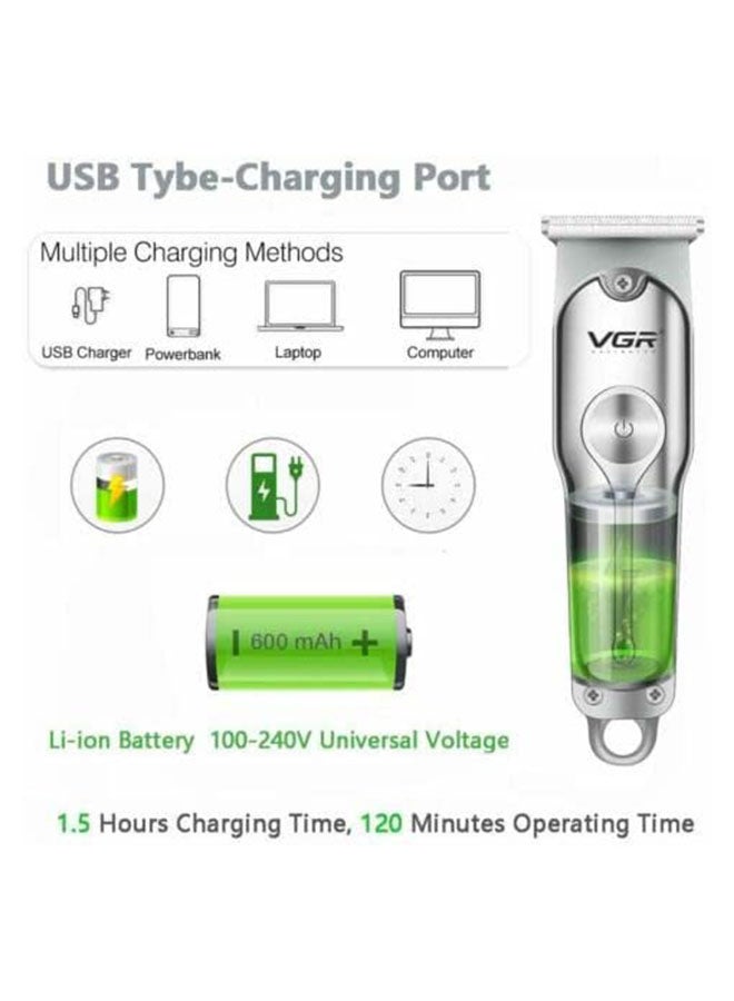 في جي آر ماكينة حلاقة كهربائية للرجال V-071 فضي - Image 5