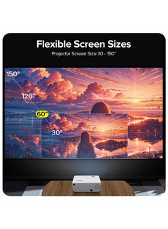 Wownect Mini Projector 3300 Lumens, 1280x720p 1080P Full HD Supported/Screen Size Upto 120 Inch For Small/Big Room Video Home Theater Portable Gaming Projector PROJ-WO-01-W 1.0  - Image 2