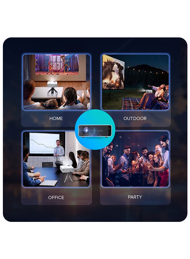 Mini Projector 3300 Lumens, 1280x720p 1080P Full HD Supported/Screen Size Upto 120 Inch For Small/Big Room Video Home Theater Portable Gaming Projector PROJ-WO-01-W 1.0