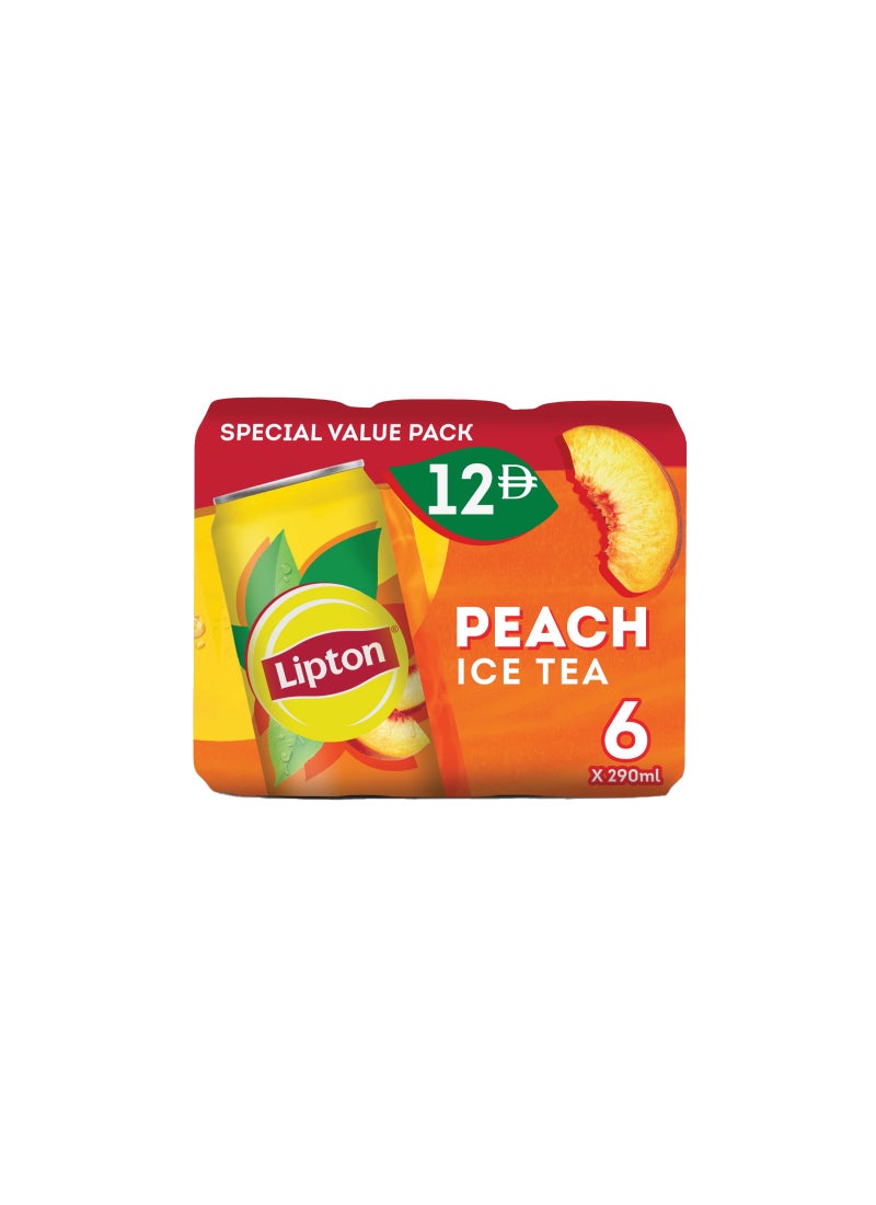 ليبتون شاي مثلج خوخ 290ملليلتر عبوة من 6 قطع - Image 1