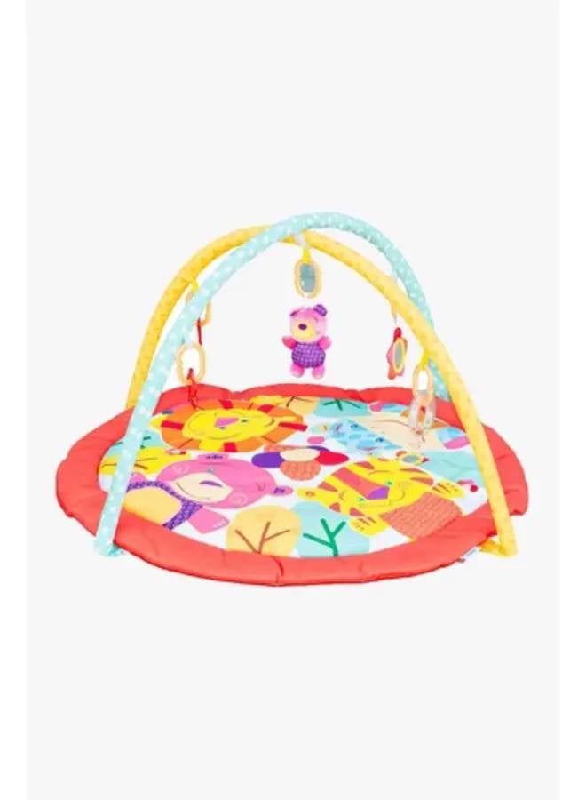 Moon Perky Baby Playmat and Activity Gym for Newborn Baby & Infant 5 Hanging Sensory Toys Visual, Hearing, Touch, Cognitive Early Development Playmat. Suitable from 0m+ 80cm - Animals 85x50X85cm  - Image 2