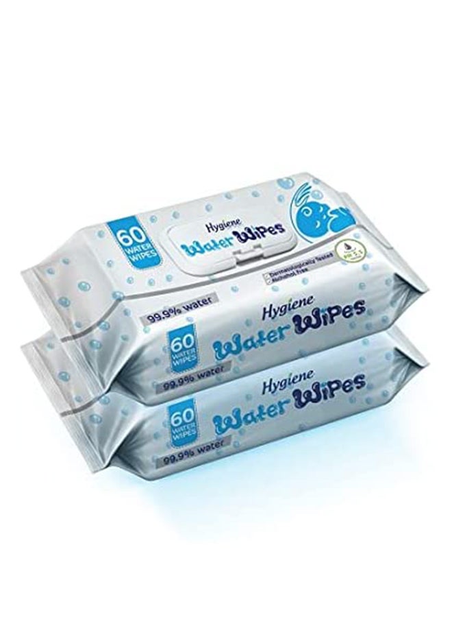 هاي جين مناديل مبللة بالماء للأطفال تحتوي على 60 منديل مبلل (عبوتان)