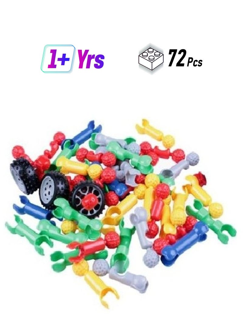 Generic HINL00270 72-Piece DIY Plastic Puzzle Building Blocks 72 1+ Years  - Image 1