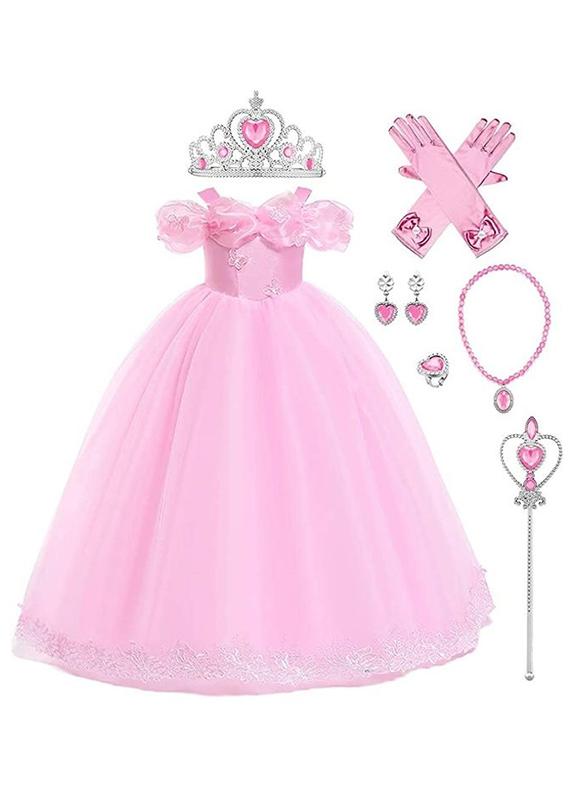 شو وو زي أميرة طويل بدون أكتاف للفتاة مع إكسسوارات 140سم - Image 1