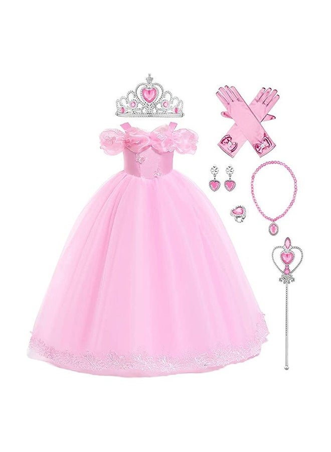 XiuWoo Off Shoulder Long Princess Costume for Girl With Accessories 140cm - Image 1
