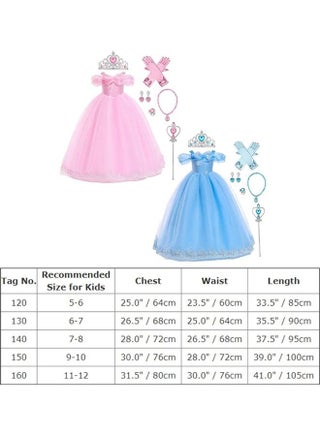 Off Shoulder Long Princess Costume for Girl With Accessories 140cm - view 5
