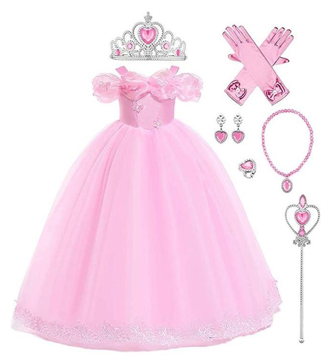 XiuWoo Off Shoulder Long Princess Costume for Girl With Accessories 140cm - Image 1