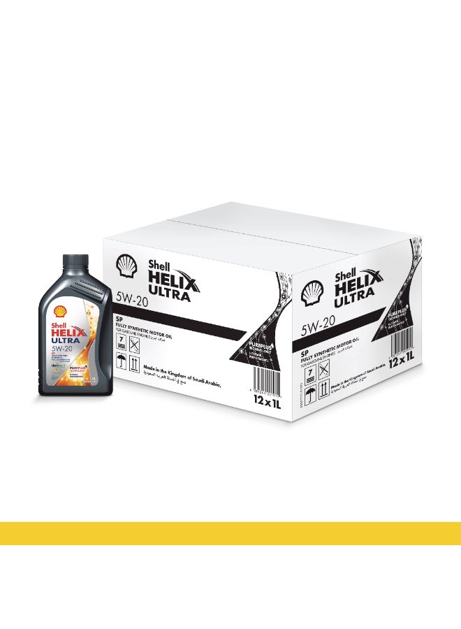 Shell Helix Ultra 5W-20 Fully Synthetic Motor Oil (12 X 1 Litre Carton) - Image 1