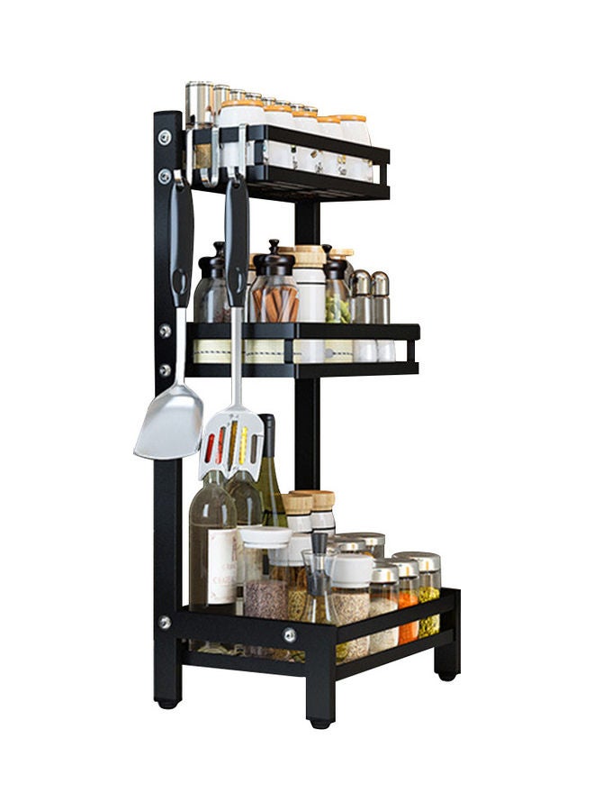 3 Layer Stainless Steel Spice Rack Organizer Black 61.5x21x10cm - Image 2
