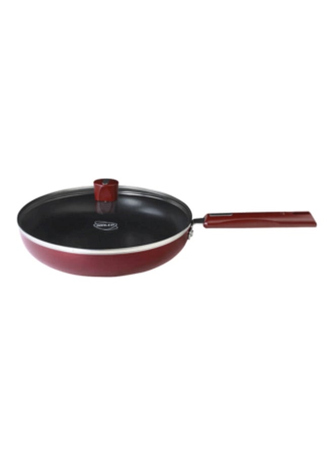 Bajaj Fry Pan With Glass Lid Red 26cm