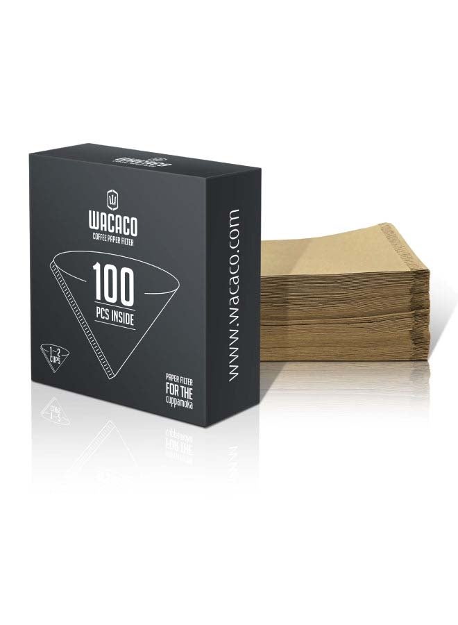 WACACO Coffee Paper Filter - Coffee Filters for Cuppamoka, Made with Natural Wood fibers - 100 packs Brown  - Image 2